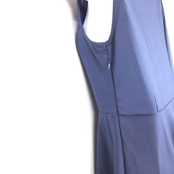 Lulu's Sheer Determination Skater Dress Sleeveless Navy Blue size XS - Picture 6 of 8